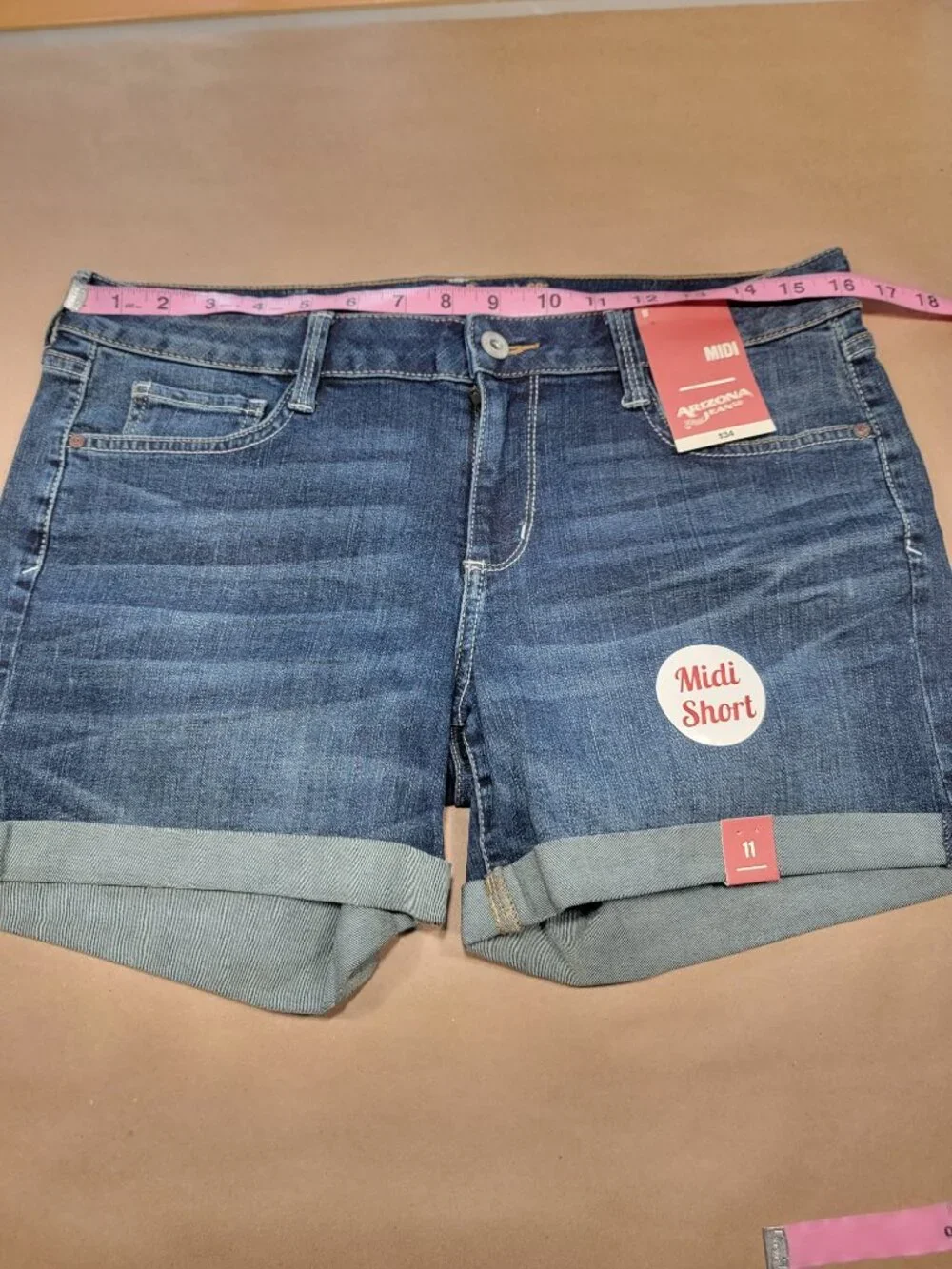 Arizona Jeans, Size Juniors 11 Denim Midi Shorts, NEW with Tag